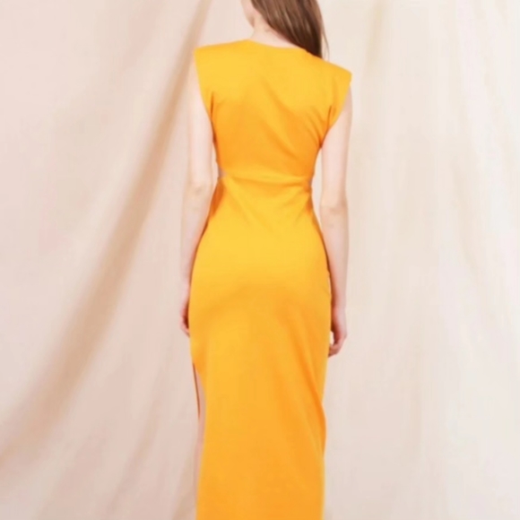 Sleeeveless women orange midi dress - Picture 3 of 7